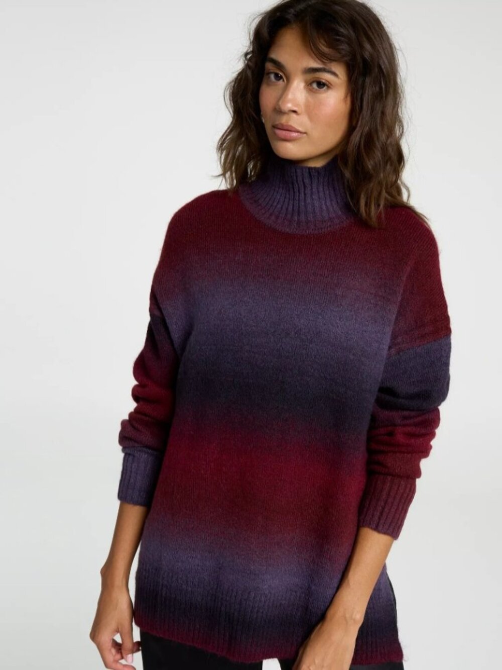 Calia Women's Oversized Sweater Tunic in Borealis Print Rich Red NWT $98
